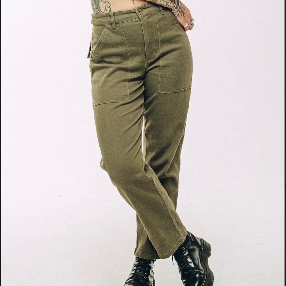 P&Co Fatigue Olive Green Pants UK 6/US 2 Short